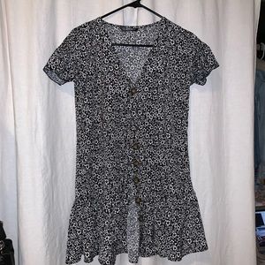 Black and white floral dress